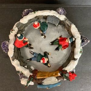 Forever Gifts Hockey In Christmas Children Hockey Playing Ice Rink Figurine